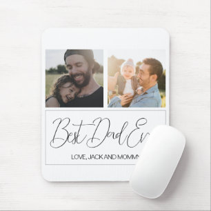 Simple White Photo Collage Fathers Day Mouse Pad