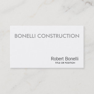 Simple White Plain Modern Business Card