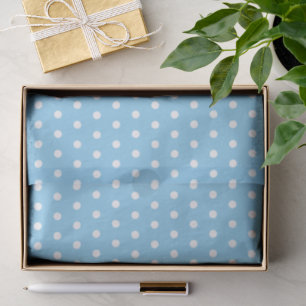 Simple White Polkadots Pattern On Baby Blue Tissue Paper