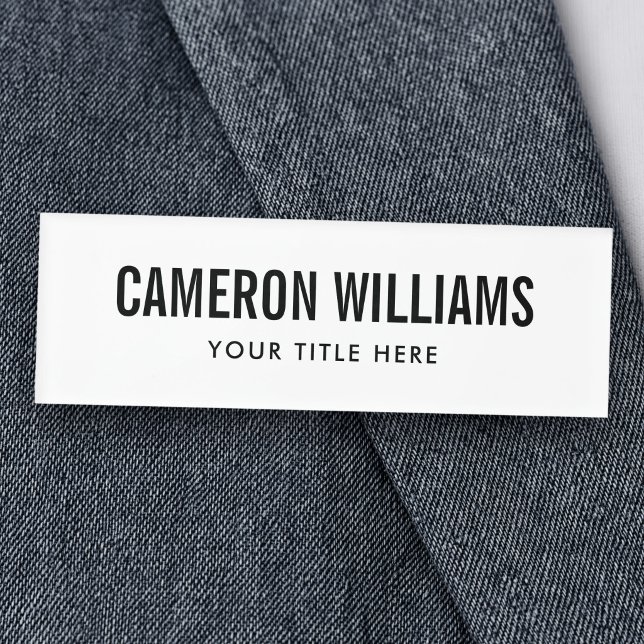 Simple white professional magnetic name tags (Simple white professional magnetic name tags)