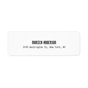 Simple White Professional Return Address Label