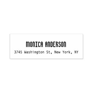 Simple White Professional Return Address Label Self-inking Stamp