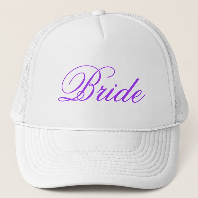 Simple white purple Bride hat (Front)