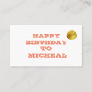 SIMPLE WHITE RED happy birth day CARD