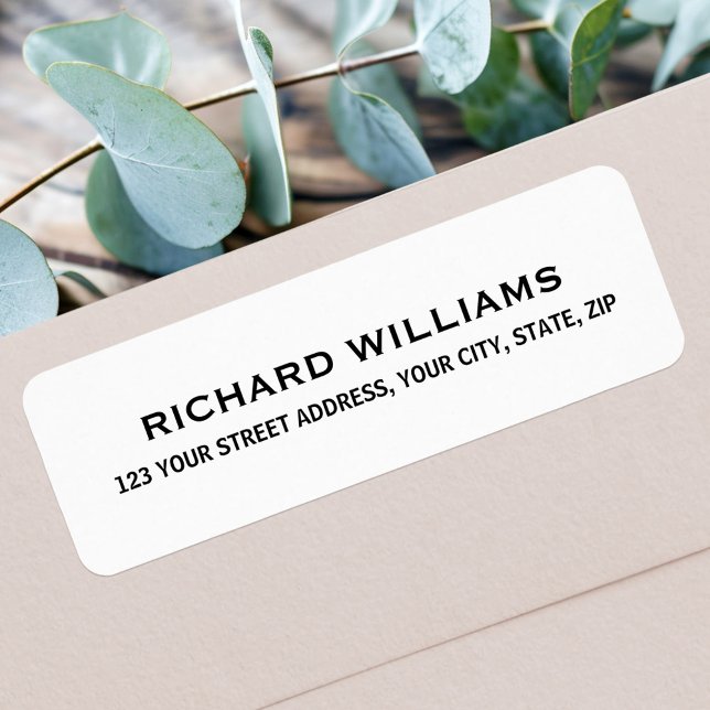 Simple white return address label (Simple white return address label)