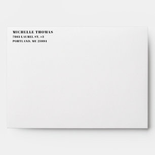 Simple White Return Address Left Aligned Envelope