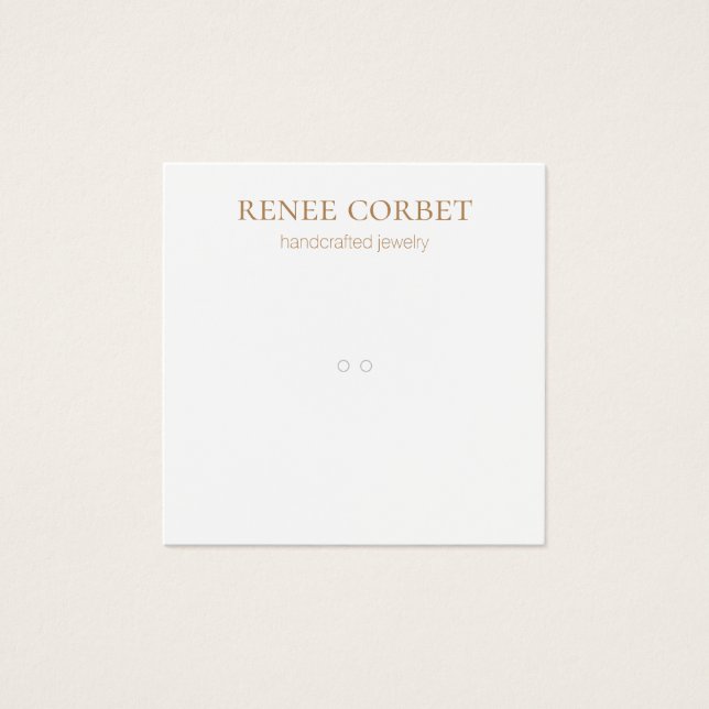 Simple White Ring  or Pendant Display Card (Front)