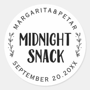 Simple White Rustic Midnight Snack Seal