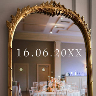 Simple White Serif Numerical Date Wedding