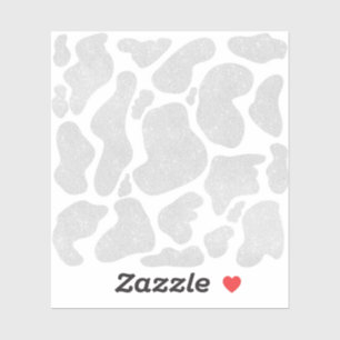 Simple White Silver Large Cow Spots Animal Print