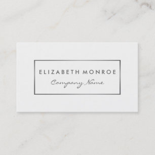 Simple White & Silver, Silver Foil Effect Business Card