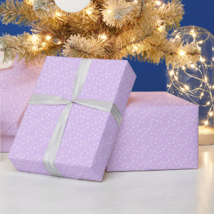 Simple White Snowflakes Purple Christmas Wrapping Paper