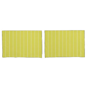 Simple White Stripes on Banana Yellow Background Pillowcase