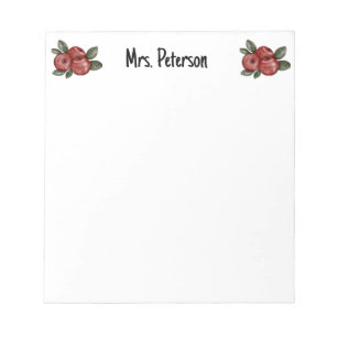 Simple White Teacher Appreciation Custom Editable Notepad