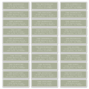 Simple White Text and Sage Guest Address Wedding