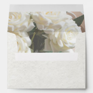 Simple White Textured Envelopes with Roses Inside