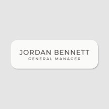 Simple White Title Employee Magnetic