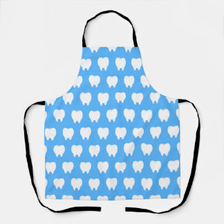 Simple White Tooth with Light Blue Pattern – Clean Apron