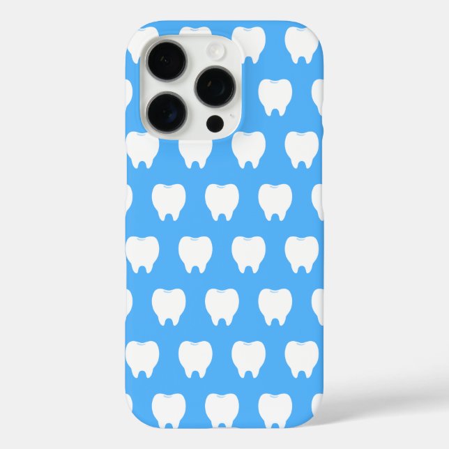 Simple White Tooth with Light Blue Pattern – Clean Case-Mate iPhone Case (Back)