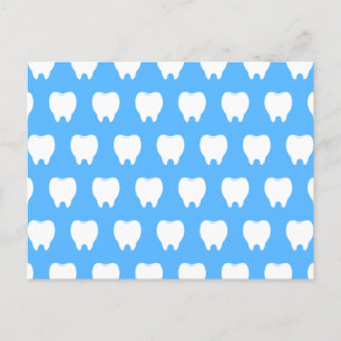Simple White Tooth with Light Blue Pattern – Clean Holiday Postcard