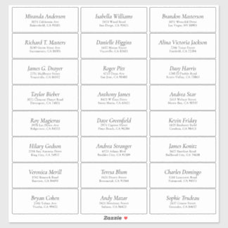 Simple White Wedding Guest Address Label