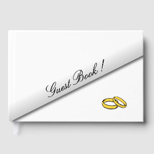 Simple White Wedding Info in Spine Guest Book