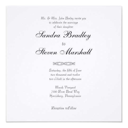 Simple White Wedding Invitations