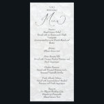 Simple White Wedding Menu<br><div class="desc">Elegant romantic calligraphy wedding menu</div>