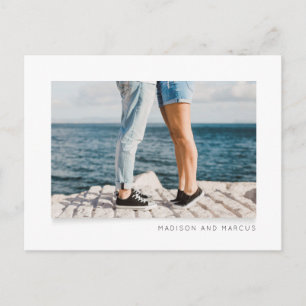 Simple White Wedding Photo Save The Date Announcement Postcard