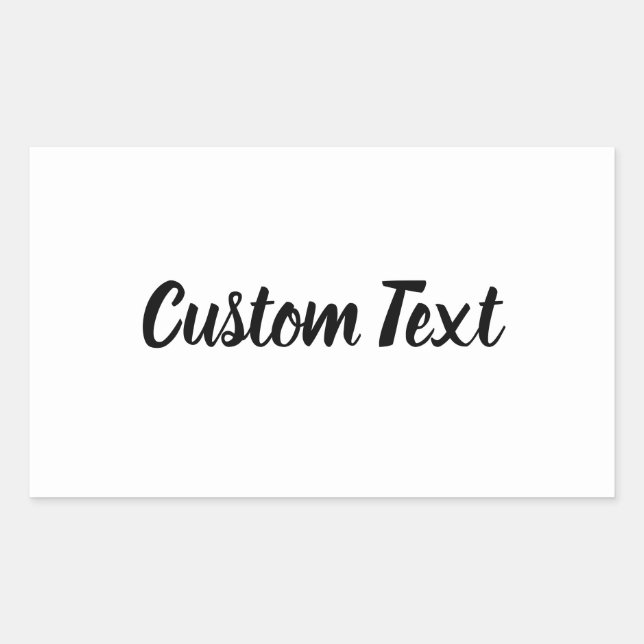 Simple White with Black Script Text Template Rectangular Sticker (Front)