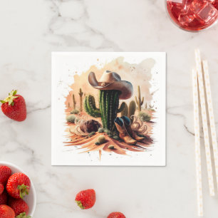 Simple Wild West Cowboy Birthday Napkin