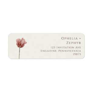 Simple Wildflower Beige Return Address Label