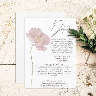 Simple Wildflower Boho Wedding Details Enclosure Card