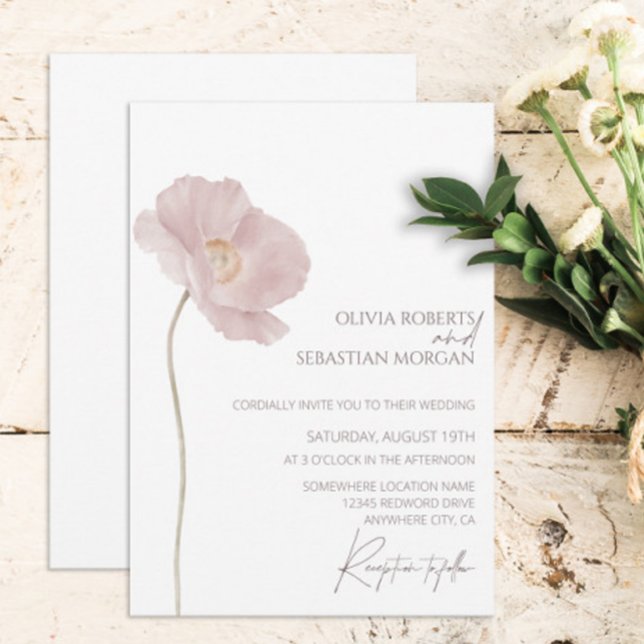 Simple Wildflower Boho Wedding Invitation (Creator Uploaded)
