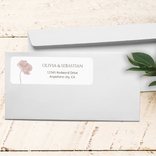 Simple Wildflower Boho Wedding Return Address Label (Creator Uploaded)