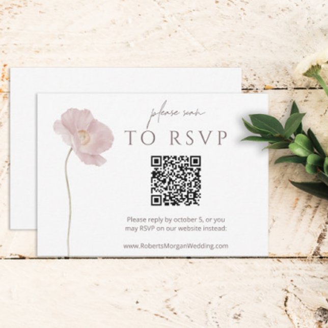 Simple Wildflower Boho Wedding RSVP with QR Code (Creator Uploaded)
