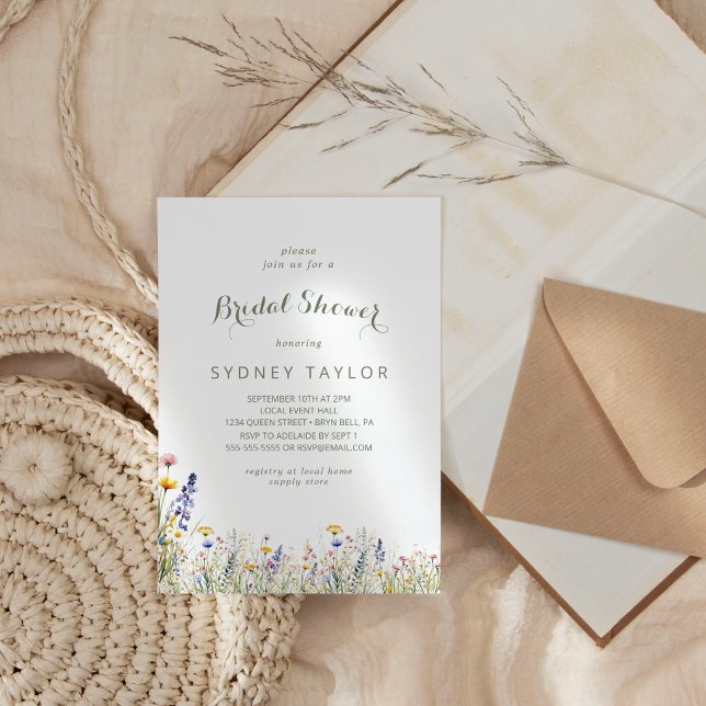 Simple Wildflower Bridal Shower Invitation (Creator Uploaded)