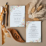 Simple Wildflower Dusty Blue Wedding Details and Invitation<br><div class="desc">This simple wildflower dusty blue wedding details and invitation design is an elegant arrangement of classic gold geometric frames embellished with delicate boho floral greenery bouquets and stems. Featuring a palette of timeless light dusty blue backgrounds with simple classic black typography and whimsical colourful wildflowers, creating a lovely and polished...</div>