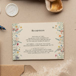 Simple Wildflower Fern Beige Wedding Reception Enclosure Card<br><div class="desc">This Simple Wildflower Fern Beige Wedding Reception Enclosure Card design is an elegant arrangement of classic gold geometric frames embellished with delicate boho floral greenery bouquets and stems. Featuring a palette of timeless ivory beige backgrounds with simple classic black typography and whimsical colourful wildflowers, creating a lovely and polished romantic...</div>