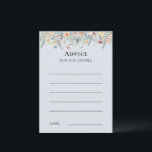 Simple Wildflower Fern Dusty Blue Advice Card<br><div class="desc">This simple wildflower fern dusty blue advice card design is an elegant arrangement of classic gold geometric frames embellished with delicate boho floral greenery bouquets and stems. Featuring a palette of timeless light dusty blue backgrounds with simple classic black typography and whimsical colourful wildflowers, creating a lovely and polished romantic...</div>