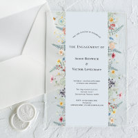 Simple Wildflower Fern Dusty Blue Engagement Party