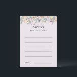 Simple Wildflower Fern Lavender Advice Card<br><div class="desc">This Simple Wildflower Fern Lavender Advice Card design is an elegant arrangement of classic gold geometric frames embellished with delicate boho floral greenery bouquets and stems. Featuring a palette of timeless ivory beige backgrounds with simple classic black typography and whimsical colourful wildflowers, creating a lovely and polished romantic feel. With...</div>