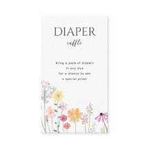 Simple Wildflower Girls Baby Shower Diaper Raffle