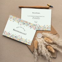 Simple Wildflower Mint Green Bridesmaid Proposal