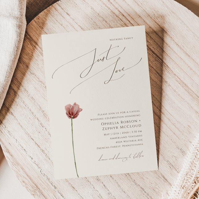 Simple Wildflower Nothing Fancy Just Love Wedding  Invitation (Creator Uploaded)