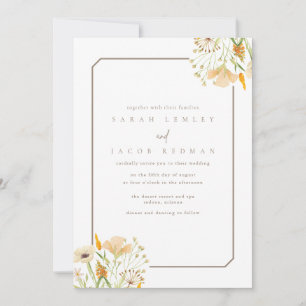 Simple Wildflower Outdoor Wedding Invitation