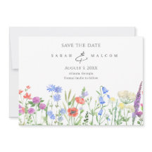 Simple Wildflower Photo Wedding Save The Date