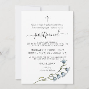 Simple Wildflower Postponed Communion Invitation