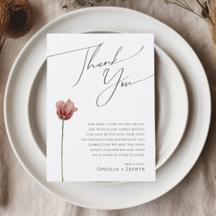 Simple Wildflower   Reception Table Thank You Card