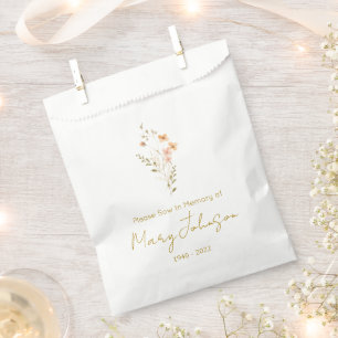 Simple Wildflower Seed packet Funeral  Favour Bag